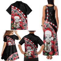 New Zealand Christmas Meri Kirihimete Family Matching Tank Maxi Dress and Hawaiian Shirt Santa Hei Tiki Pohutukawa LT01 - Polynesian Pride