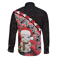 New Zealand Christmas Meri Kirihimete Family Matching Tank Maxi Dress and Hawaiian Shirt Santa Hei Tiki Pohutukawa LT01 - Polynesian Pride