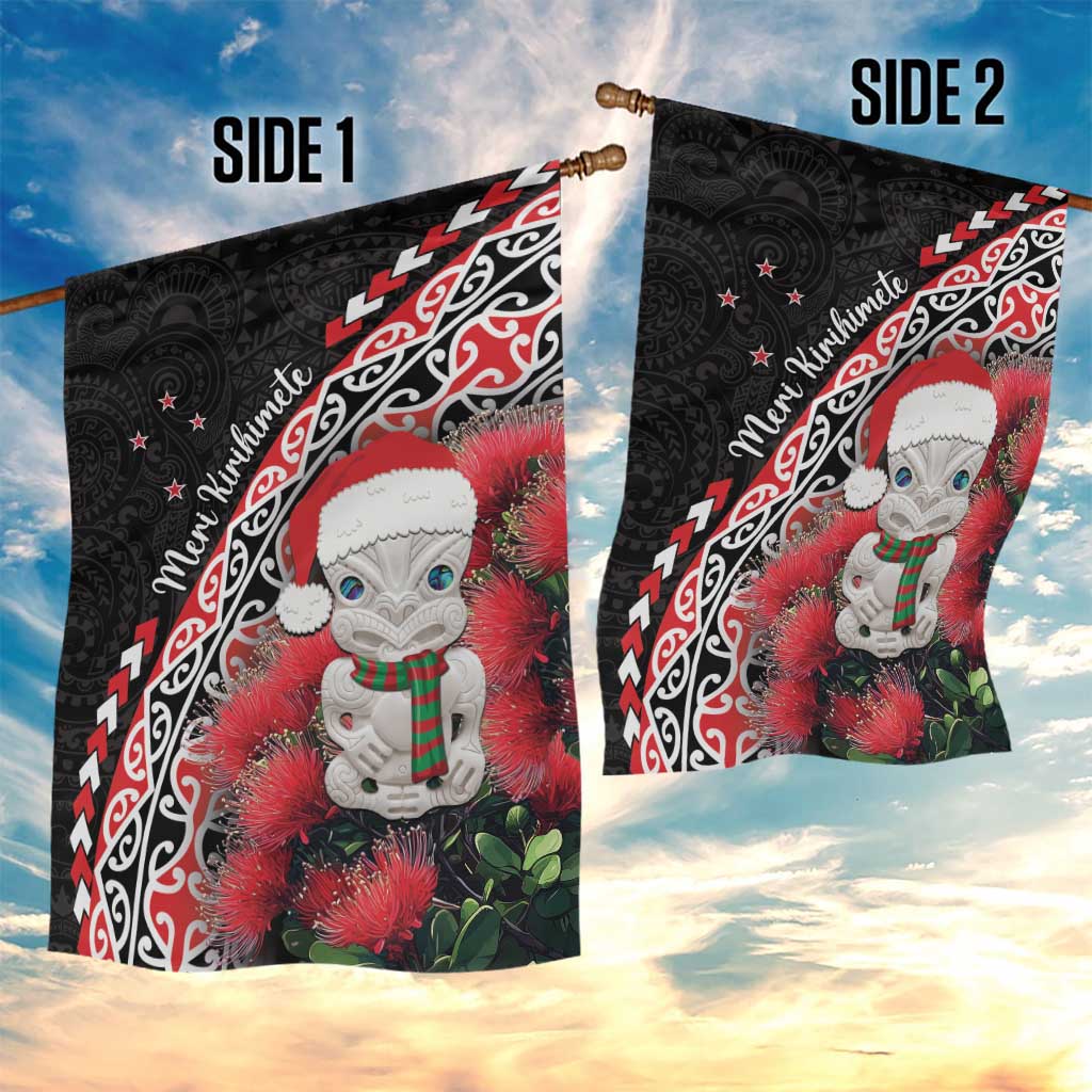 New Zealand Christmas Meri Kirihimete Garden Flag Santa Hei Tiki Pohutukawa LT01 - Polynesian Pride