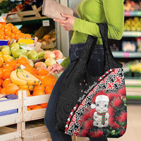 New Zealand Christmas Meri Kirihimete Grocery Bag Santa Hei Tiki Pohutukawa LT01 - Polynesian Pride