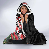 New Zealand Christmas Meri Kirihimete Hooded Blanket Santa Hei Tiki Pohutukawa LT01 - Polynesian Pride