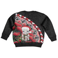 New Zealand Christmas Meri Kirihimete Kid Ugly Christmas Sweater Santa Hei Tiki Pohutukawa LT01 - Polynesian Pride