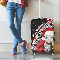 New Zealand Christmas Meri Kirihimete Luggage Cover Santa Hei Tiki Pohutukawa LT01 - Polynesian Pride