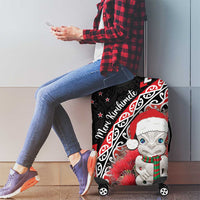 New Zealand Christmas Meri Kirihimete Luggage Cover Santa Hei Tiki Pohutukawa LT01 - Polynesian Pride