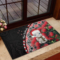 New Zealand Christmas Meri Kirihimete Rubber Doormat Santa Hei Tiki Pohutukawa LT01 - Polynesian Pride