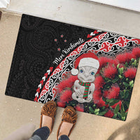 New Zealand Christmas Meri Kirihimete Rubber Doormat Santa Hei Tiki Pohutukawa LT01 - Polynesian Pride