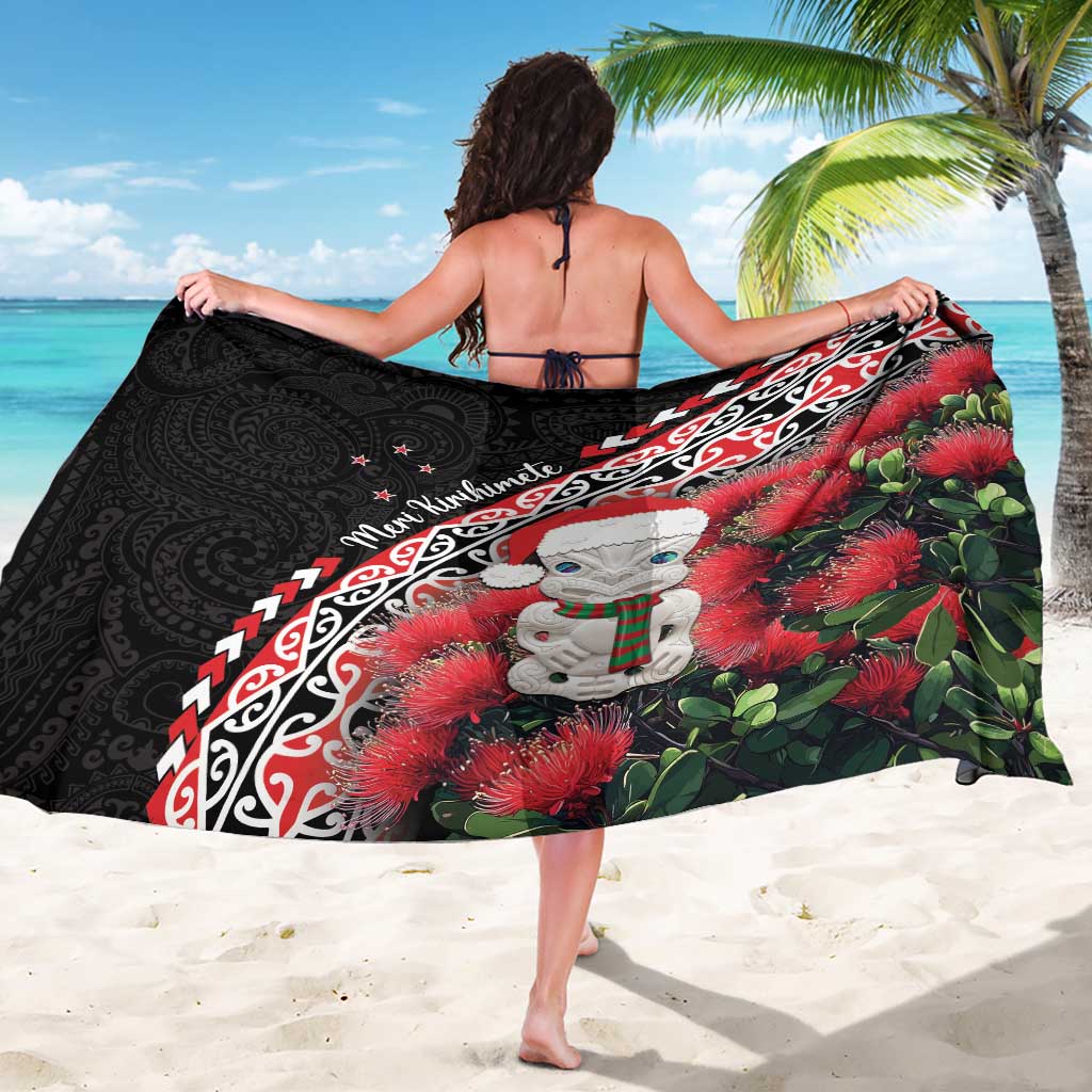 New Zealand Christmas Meri Kirihimete Sarong Santa Hei Tiki Pohutukawa LT01 - Polynesian Pride