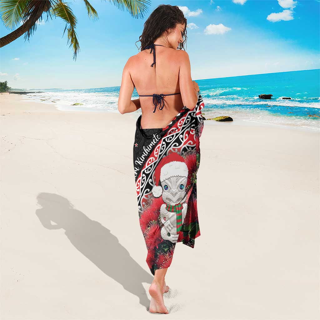 New Zealand Christmas Meri Kirihimete Sarong Santa Hei Tiki Pohutukawa LT01 - Polynesian Pride