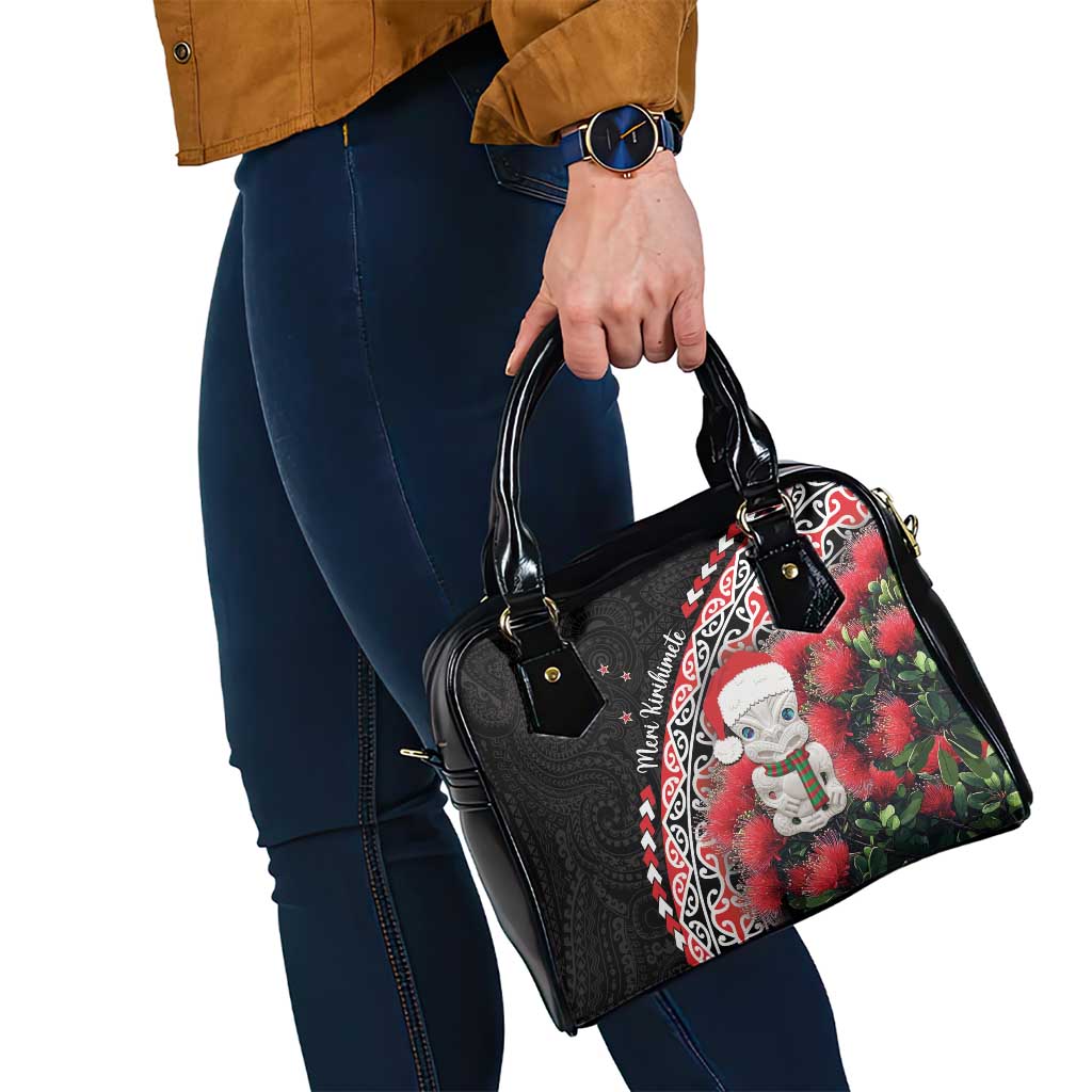 New Zealand Christmas Meri Kirihimete Shoulder Handbag Santa Hei Tiki Pohutukawa LT01 - Polynesian Pride