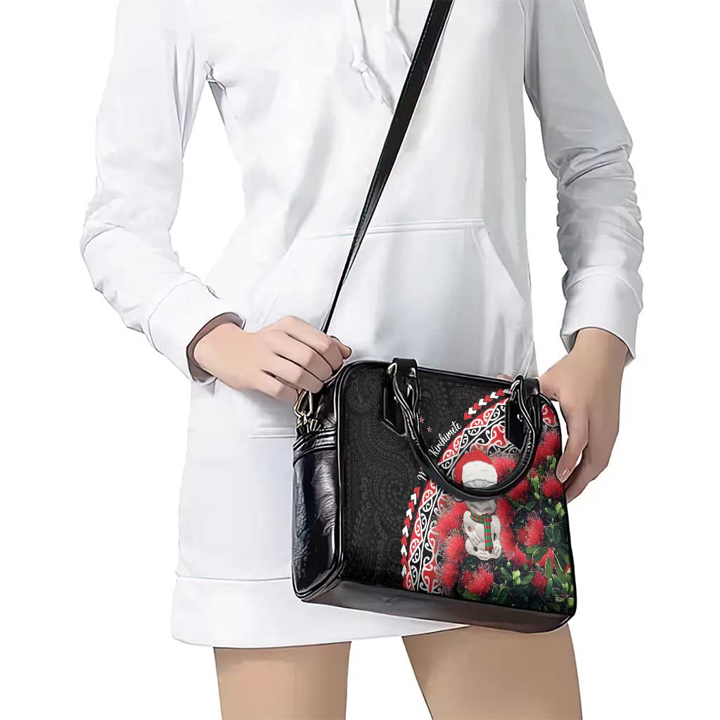 New Zealand Christmas Meri Kirihimete Shoulder Handbag Santa Hei Tiki Pohutukawa LT01 - Polynesian Pride