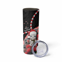 New Zealand Christmas Meri Kirihimete Skinny Tumbler Santa Hei Tiki Pohutukawa LT01 - Polynesian Pride