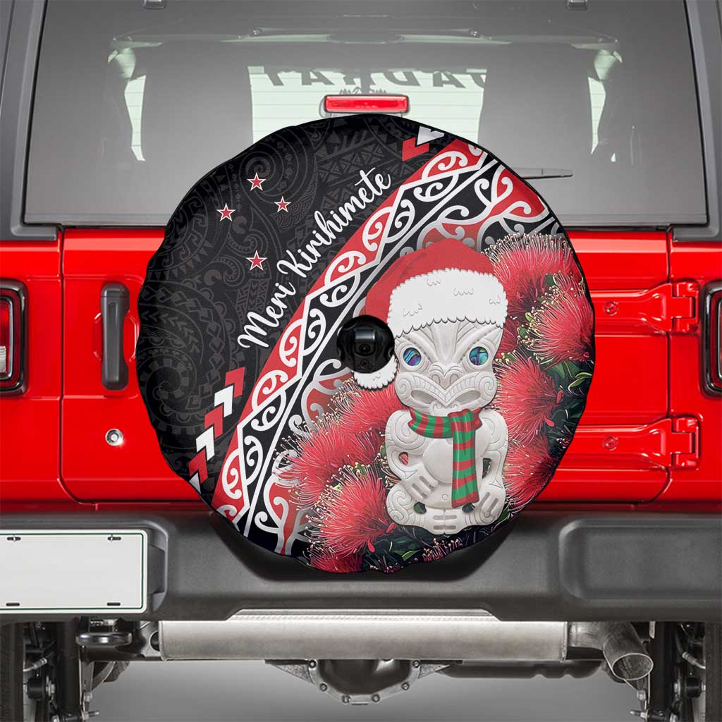 New Zealand Christmas Meri Kirihimete Spare Tire Cover Santa Hei Tiki Pohutukawa LT01 - Polynesian Pride