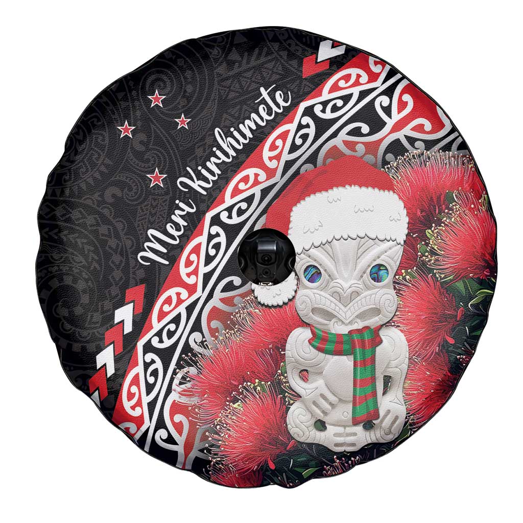 New Zealand Christmas Meri Kirihimete Spare Tire Cover Santa Hei Tiki Pohutukawa LT01 - Polynesian Pride