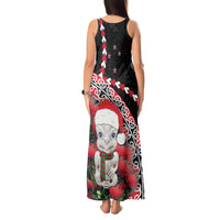 New Zealand Christmas Meri Kirihimete Tank Maxi Dress Santa Hei Tiki Pohutukawa LT01 - Polynesian Pride