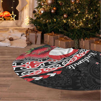 New Zealand Christmas Meri Kirihimete Tree Skirt Santa Hei Tiki Pohutukawa LT01 - Polynesian Pride