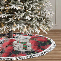 New Zealand Christmas Meri Kirihimete Tree Skirt Santa Hei Tiki Pohutukawa LT01 - Polynesian Pride