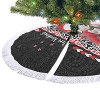 New Zealand Christmas Meri Kirihimete Tree Skirt Santa Hei Tiki Pohutukawa LT01 - Polynesian Pride
