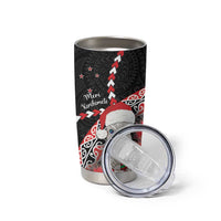 New Zealand Christmas Meri Kirihimete Tumbler Cup Santa Hei Tiki Pohutukawa LT01 - Polynesian Pride