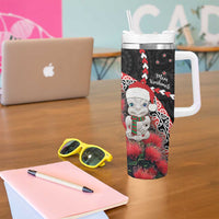 New Zealand Christmas Meri Kirihimete Tumbler With Handle Santa Hei Tiki Pohutukawa LT01 - Polynesian Pride