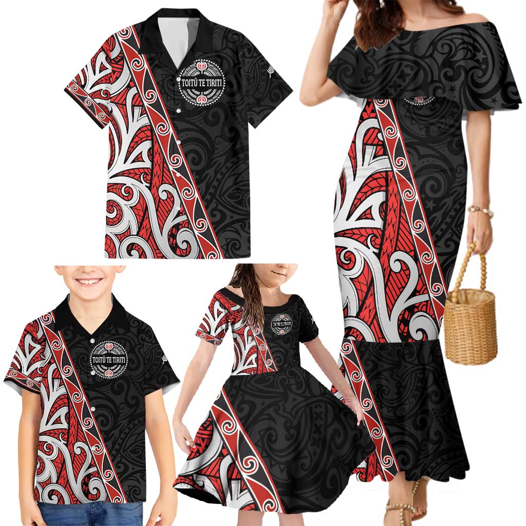 Aotearoa Toitu Te Tiriti Family Matching Mermaid Dress and Hawaiian Shirt Honour The Treaty New Zealand LT01 - Polynesian Pride