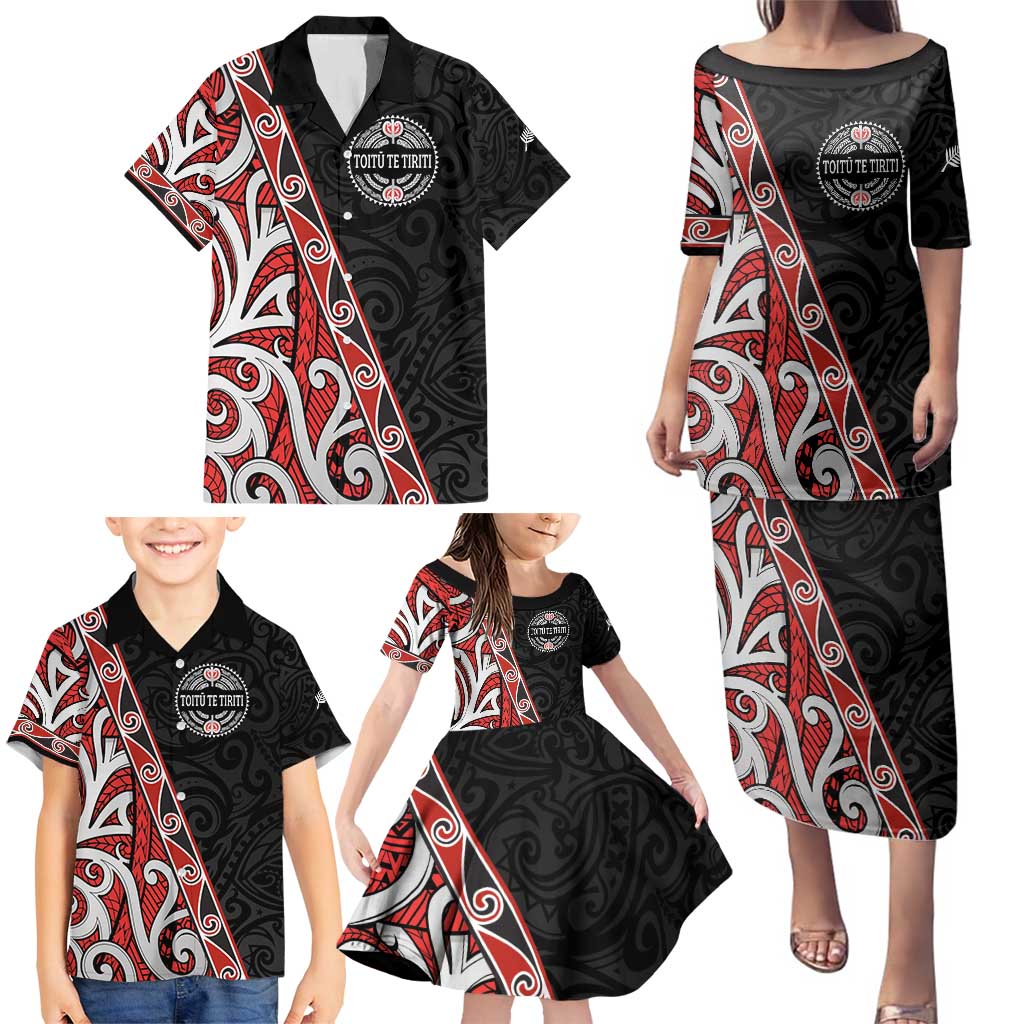 Aotearoa Toitu Te Tiriti Family Matching Puletasi and Hawaiian Shirt Honour The Treaty New Zealand LT01 - Polynesian Pride