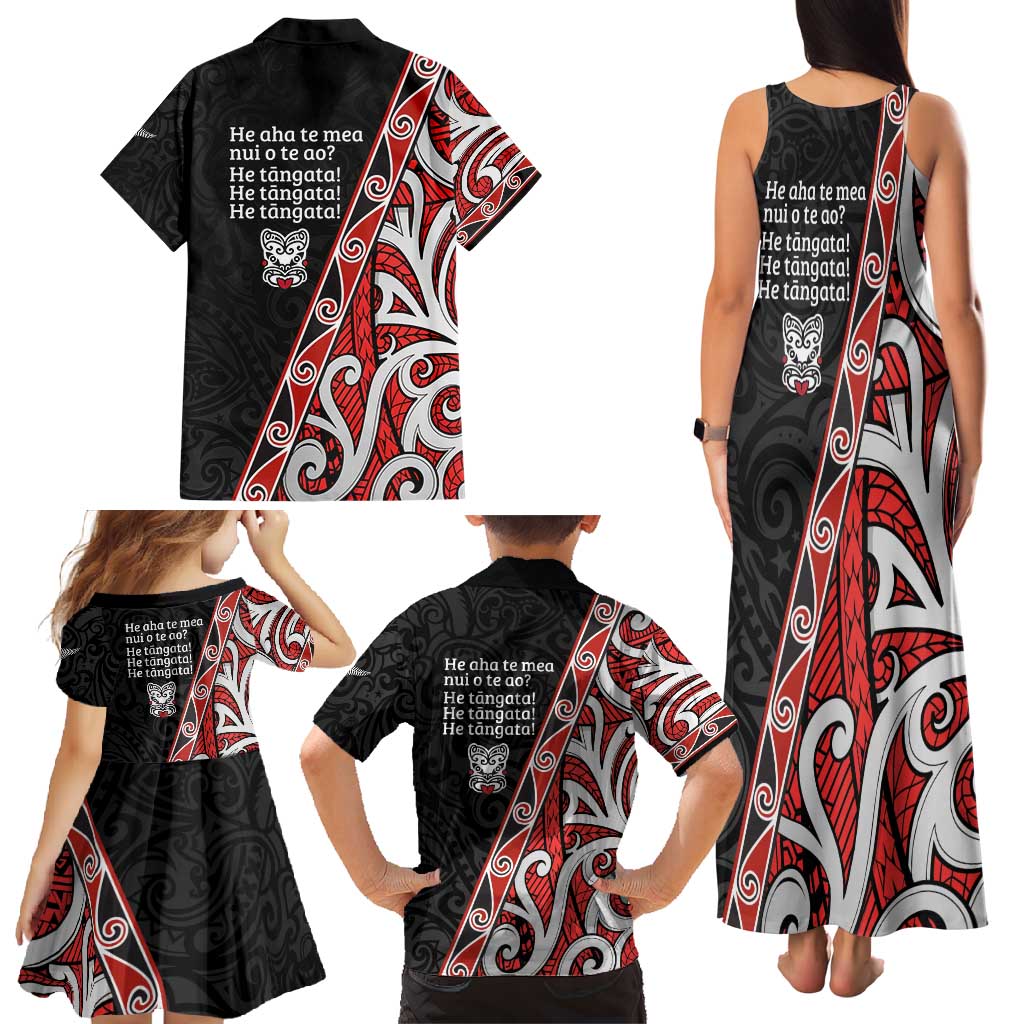 Aotearoa Toitu Te Tiriti Family Matching Tank Maxi Dress and Hawaiian Shirt Honour The Treaty New Zealand LT01 - Polynesian Pride