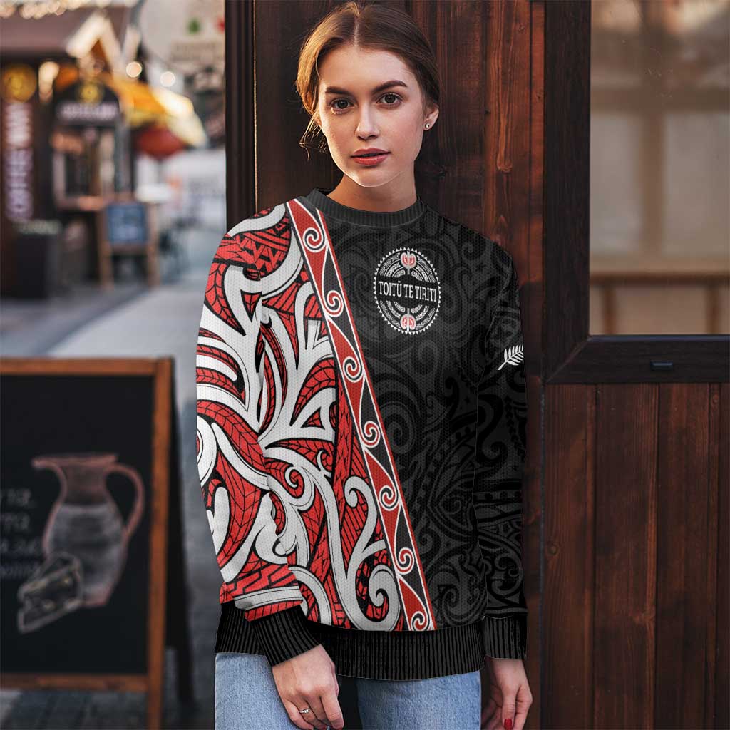 Aotearoa Toitu Te Tiriti Ugly Christmas Sweater Honour The Treaty New Zealand LT01 - Polynesian Pride