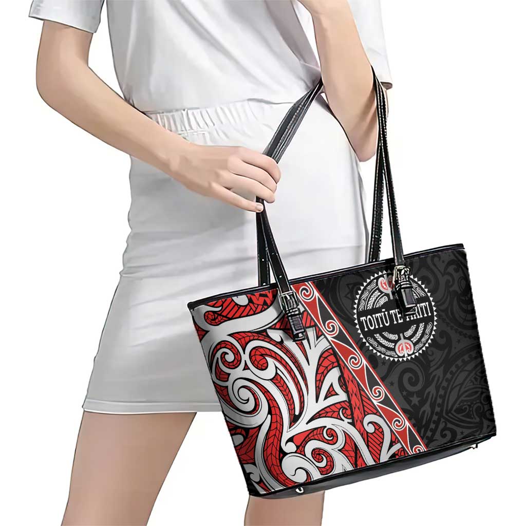 Aotearoa Toitu Te Tiriti Leather Tote Bag Honour The Treaty New Zealand LT01 - Polynesian Pride