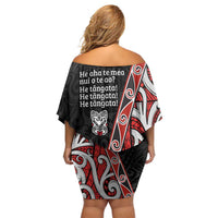 Aotearoa Toitu Te Tiriti Off Shoulder Short Dress Honour The Treaty New Zealand LT01 - Polynesian Pride