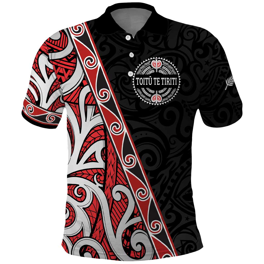 Aotearoa Toitu Te Tiriti Polo Shirt Honour The Treaty New Zealand LT01 Black - Polynesian Pride