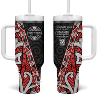 Aotearoa Toitu Te Tiriti Tumbler With Handle Honour The Treaty New Zealand LT01 One Size: 40 oz Black - Polynesian Pride