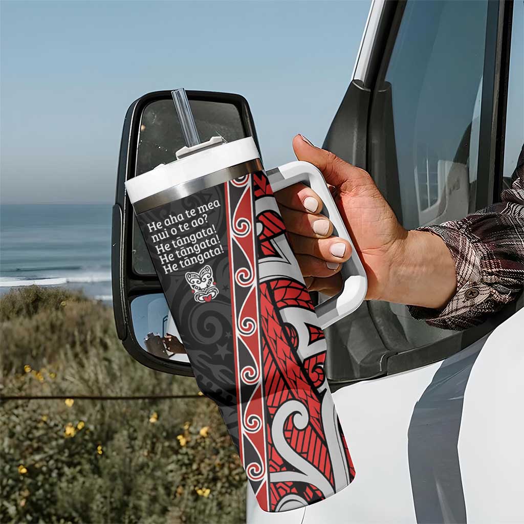 Aotearoa Toitu Te Tiriti Tumbler With Handle Honour The Treaty New Zealand LT01 - Polynesian Pride