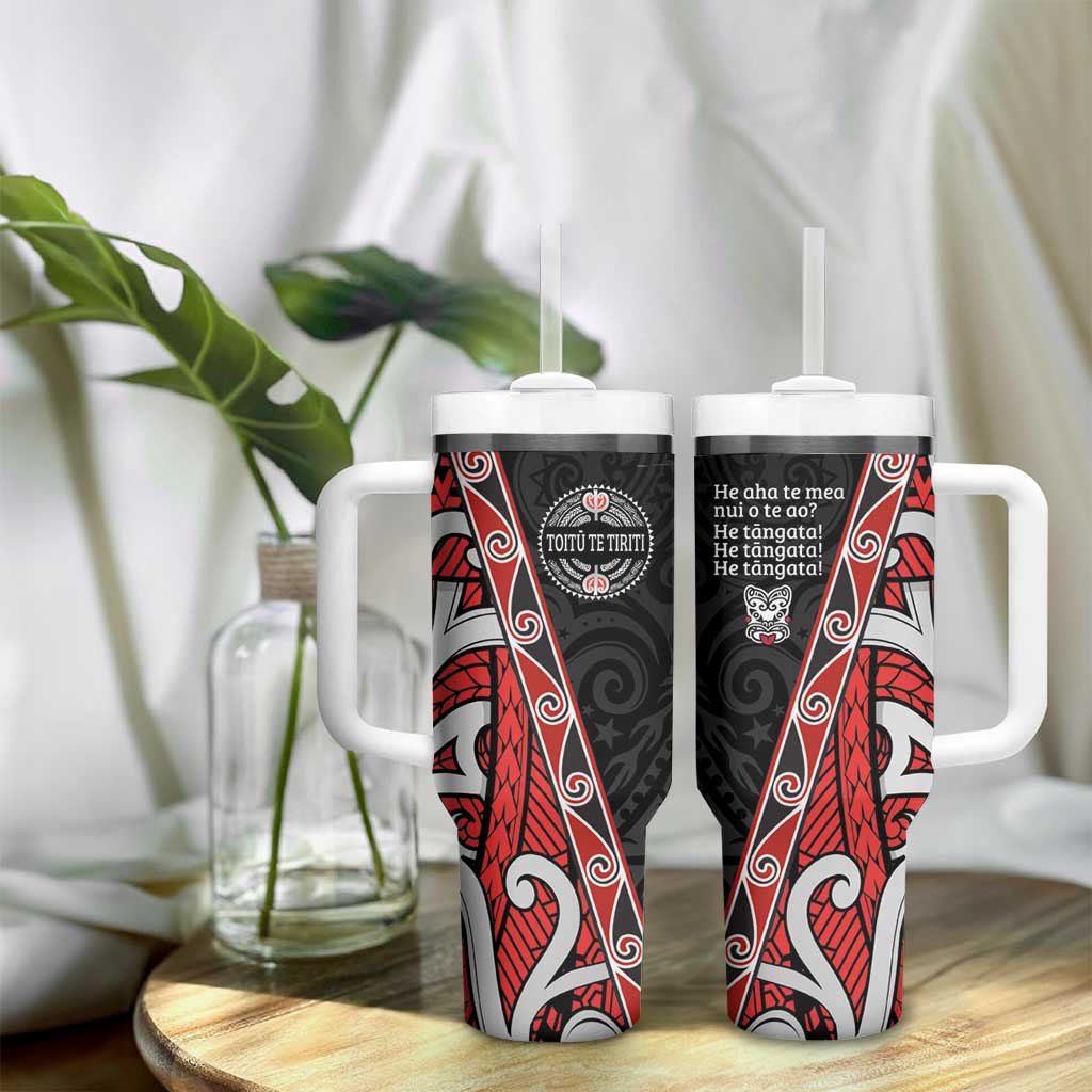 Aotearoa Toitu Te Tiriti Tumbler With Handle Honour The Treaty New Zealand LT01 - Polynesian Pride