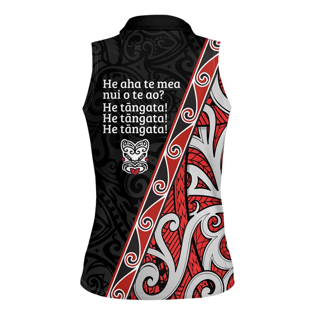 Aotearoa Toitu Te Tiriti Women Sleeveless Polo Shirt Honour The Treaty New Zealand