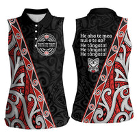 Aotearoa Toitu Te Tiriti Women Sleeveless Polo Shirt Honour The Treaty New Zealand