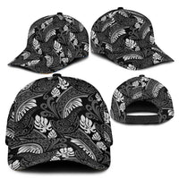 Grayscale Monstera Classic Cap Polynesian Tribal Pattern - Polynesian Pride
