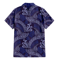 Deep Blue Monstera Family Matching Mermaid Dress and Hawaiian Shirt Polynesian Tribal Pattern LT01 - Polynesian Pride