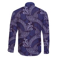Deep Blue Monstera Family Matching Off Shoulder Short Dress and Hawaiian Shirt Polynesian Tribal Pattern - Polynesian Pride