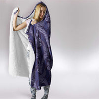 Deep Blue Monstera Hooded Blanket Polynesian Tribal Pattern - Polynesian Pride