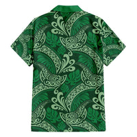 Forest Green Monstera Family Matching Tank Maxi Dress and Hawaiian Shirt Polynesian Tribal Pattern - Polynesian Pride