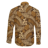 Brown Gold Monstera Family Matching Mermaid Dress and Hawaiian Shirt Polynesian Tribal Pattern LT01 - Polynesian Pride