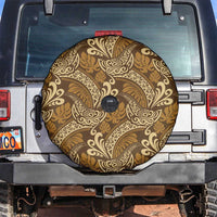 Brown Gold Monstera Spare Tire Cover Polynesian Tribal Pattern LT01 Gold - Polynesian Pride