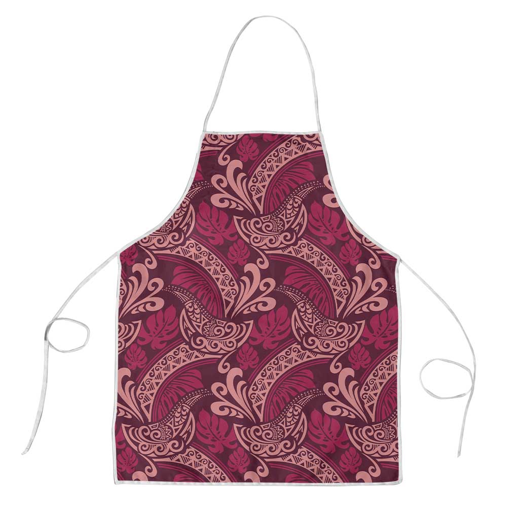 Sweet Pink Monstera Apron Polynesian Tribal Pattern - Polynesian Pride