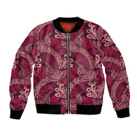 Sweet Pink Monstera Bomber Jacket Polynesian Tribal Pattern LT01 Unisex Pink - Polynesian Pride