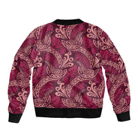 Sweet Pink Monstera Bomber Jacket Polynesian Tribal Pattern LT01 - Polynesian Pride
