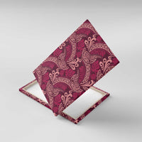 Sweet Pink Monstera Canvas Wall Art Polynesian Tribal Pattern LT01 With Frame Pink - Polynesian Pride