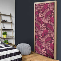 Sweet Pink Monstera Door Cover Polynesian Tribal Pattern LT01 - Polynesian Pride