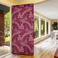 Sweet Pink Monstera Door Cover Polynesian Tribal Pattern LT01 - Polynesian Pride