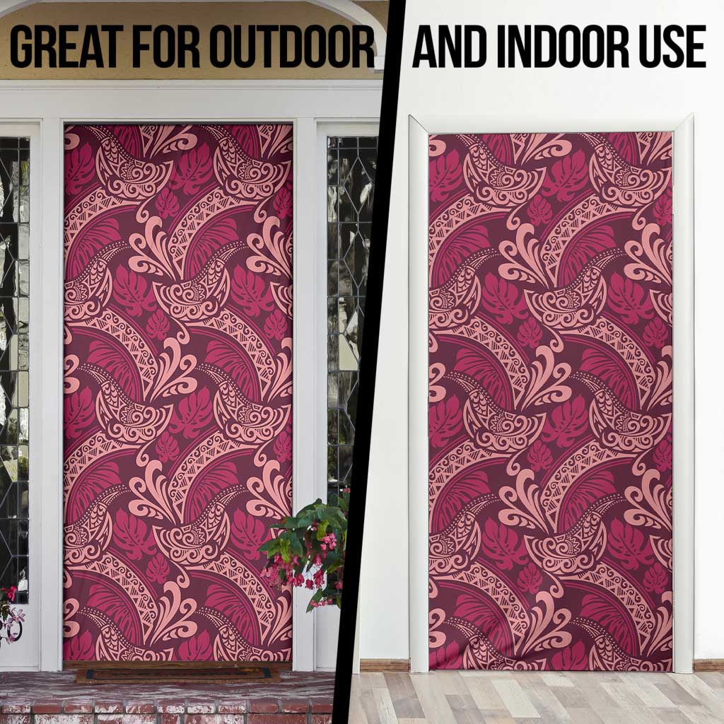 Sweet Pink Monstera Door Cover Polynesian Tribal Pattern LT01 - Polynesian Pride