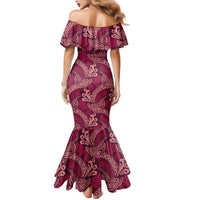 Sweet Pink Monstera Family Matching Mermaid Dress and Hawaiian Shirt Polynesian Tribal Pattern - Polynesian Pride